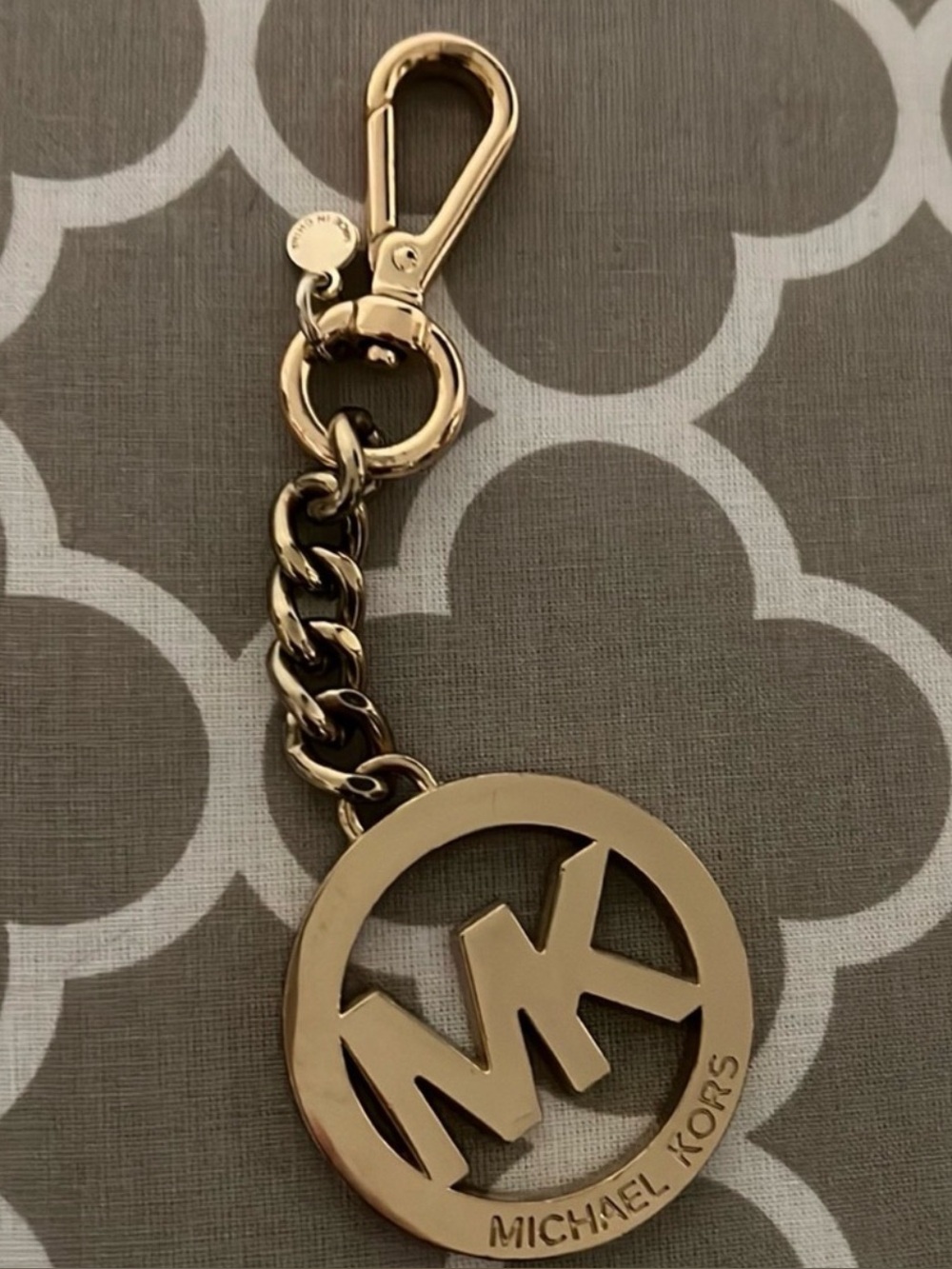 Michael Kors Gold-Tone MK Logo Key Chain